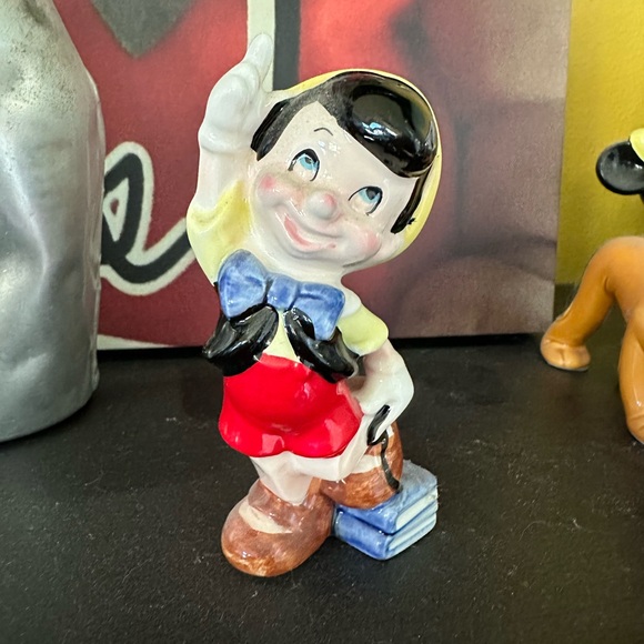 Disney Other - Disney Pinocio Charming Ceramic Figurine with Red and Blue Accents
